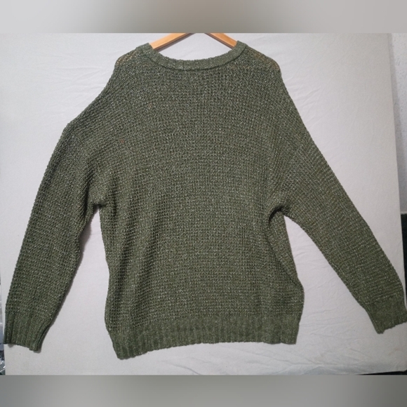 True Craft Green Knit Sweater Women's Sz XL Cozy Cottagecore Modest - Picture 4 of 5